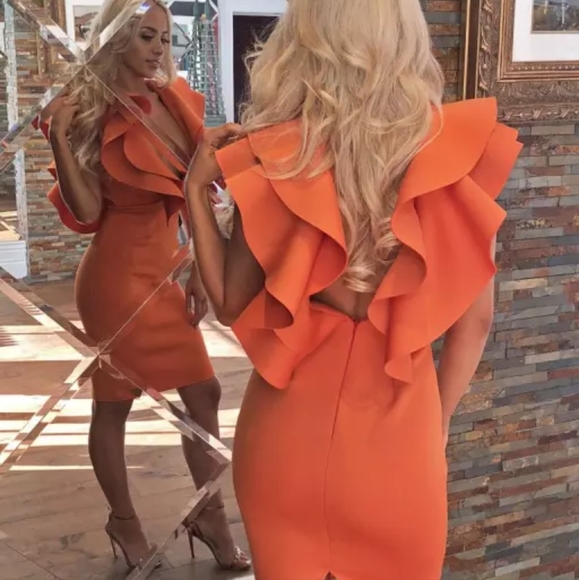 Famous Bandage Ruffle dress XS-XL - Picture 12 of 15